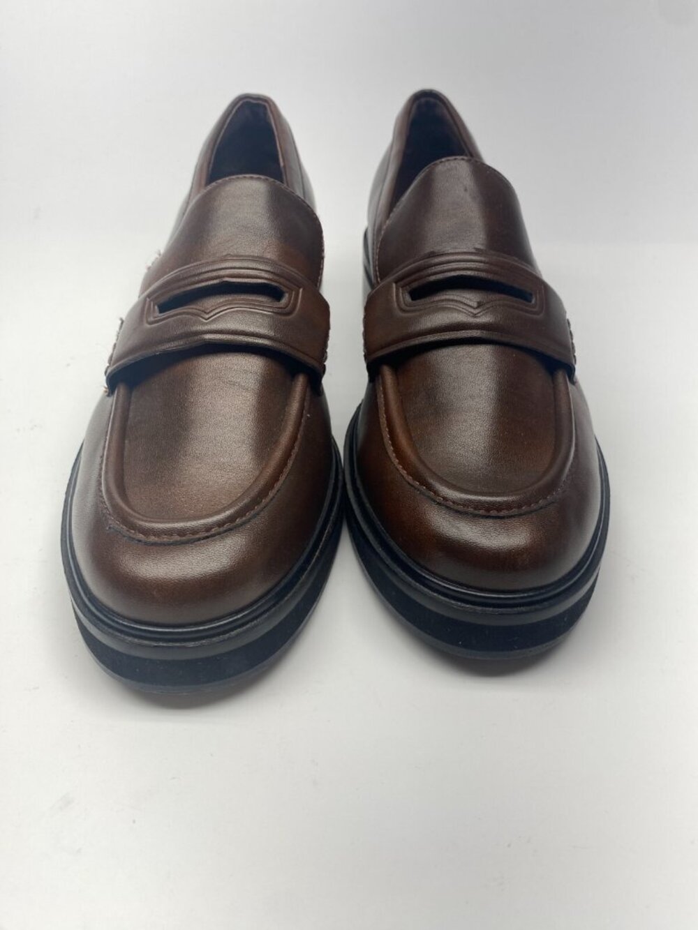 Open Edit Womens Collier Brown Chocolate Penny Loafer Sz 9.5 - Picture 5 of 10